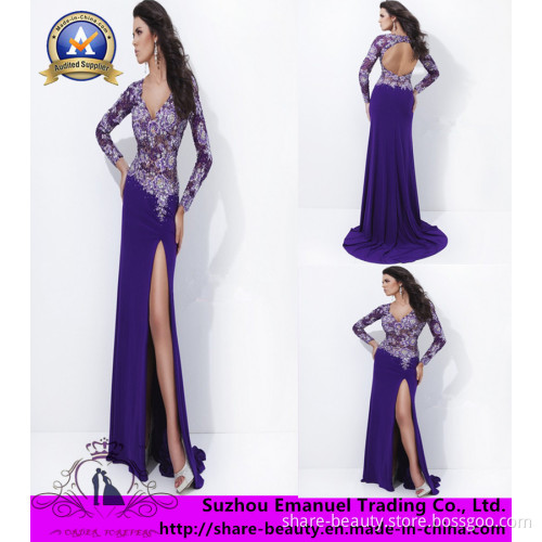 2014 Brand New Purple Empire Crystal Chiffon V-Neck Evening Dresses Gowns (TK030)